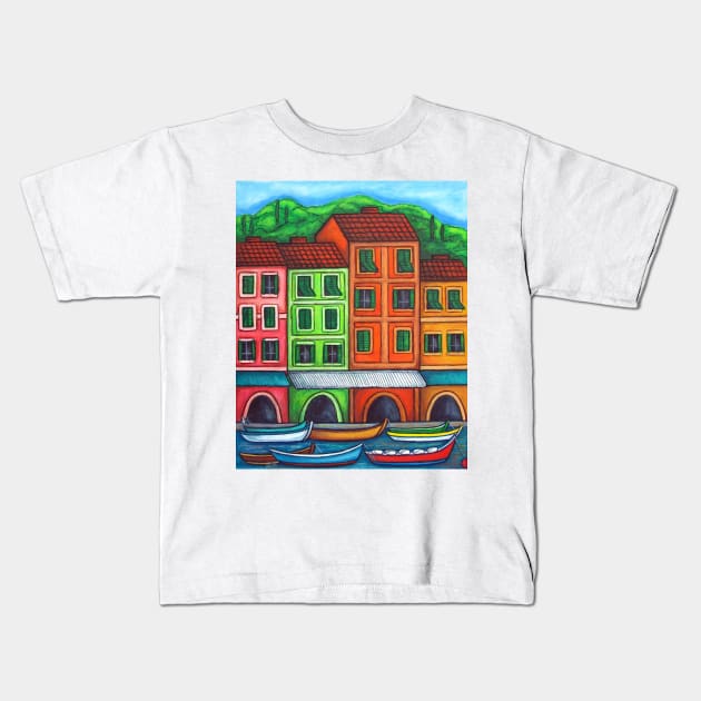 Colours of Liguria Kids T-Shirt by LisaLorenz